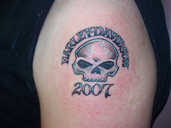 Harley Davidson Skull Tattoo moreover Harley Davidson And Skull Tat...