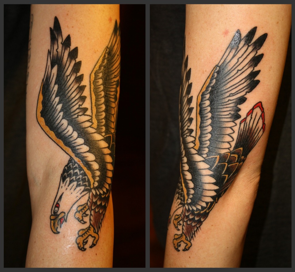 American Traditional Eagle Tattoo Arm - flowerkamilia