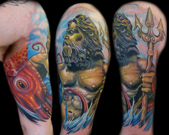 Top King Neptune Vs Surfer Tattoo Tattoos In Lists For Pinterest. helpful n...