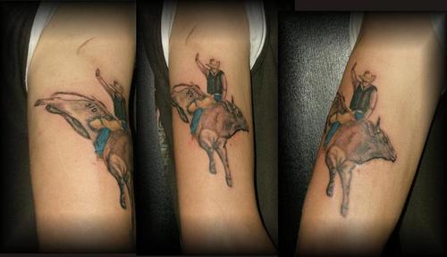 Pbr Bull Riding Tattoos Bull rider on arm. 