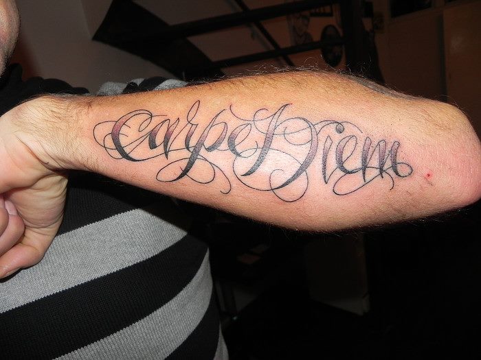 Forearm lettering Tattoos