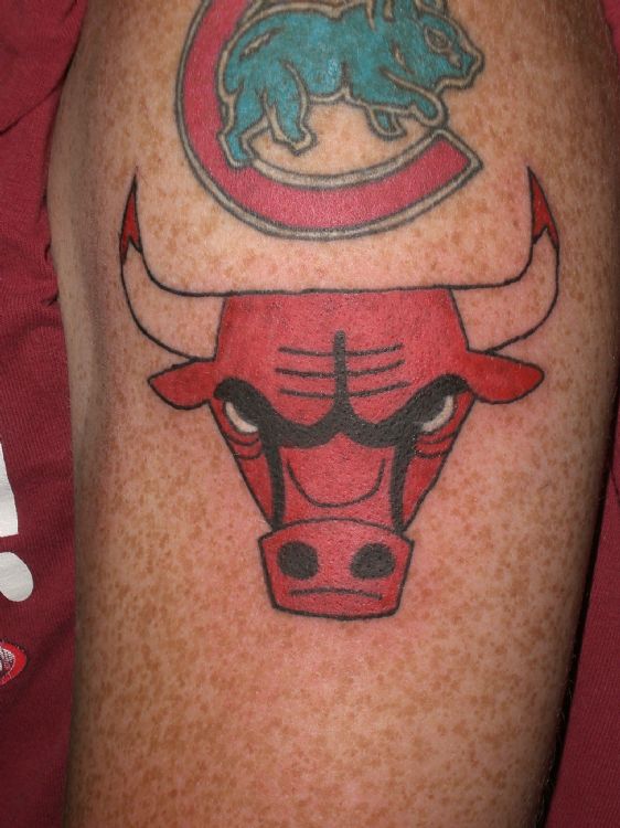 Chicago Bulls Tattoo Designs Red chicago bull tattoo photo 2: real. helpf.....